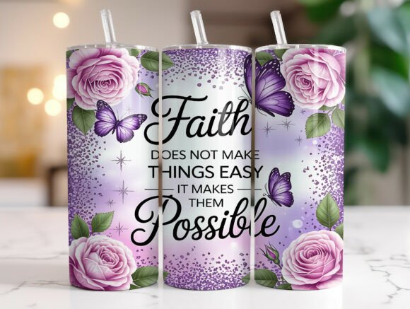 20oz Faith Floral Butterfly Tumbler Wrap Review