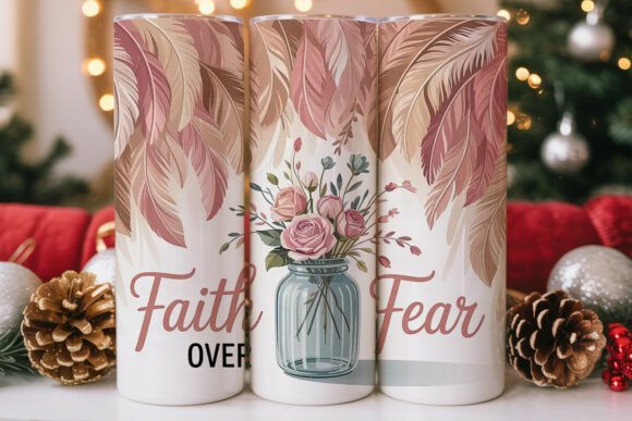 Faith over Fear Feathers 20oz Tumbler