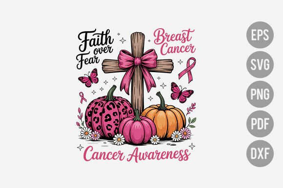 Preppy Breast Cancer Faith Over Fear Coq