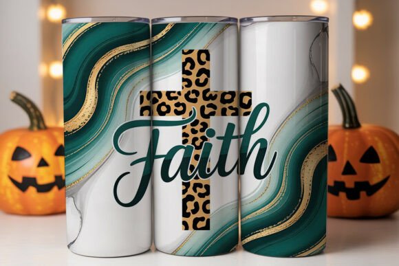 Teal Faith Cross 20oz Tumbler Wrap Design Review